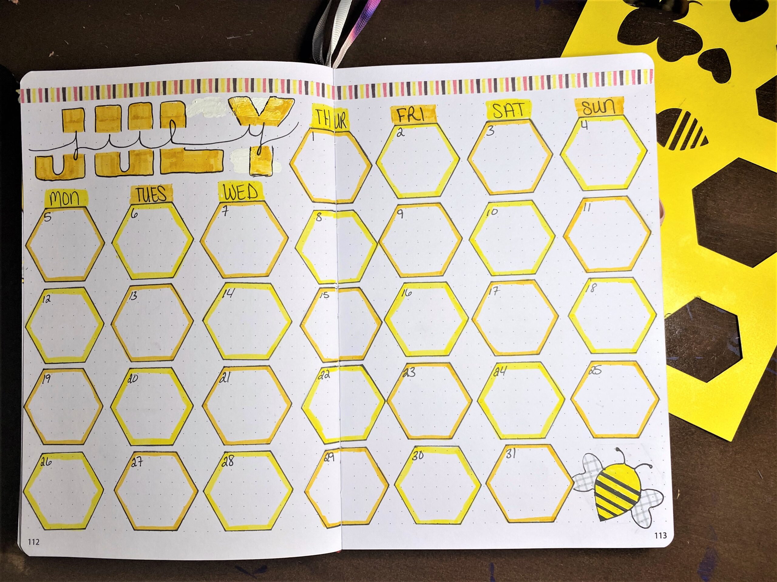 A5 Bullet Journal Stencil The Bees Knees